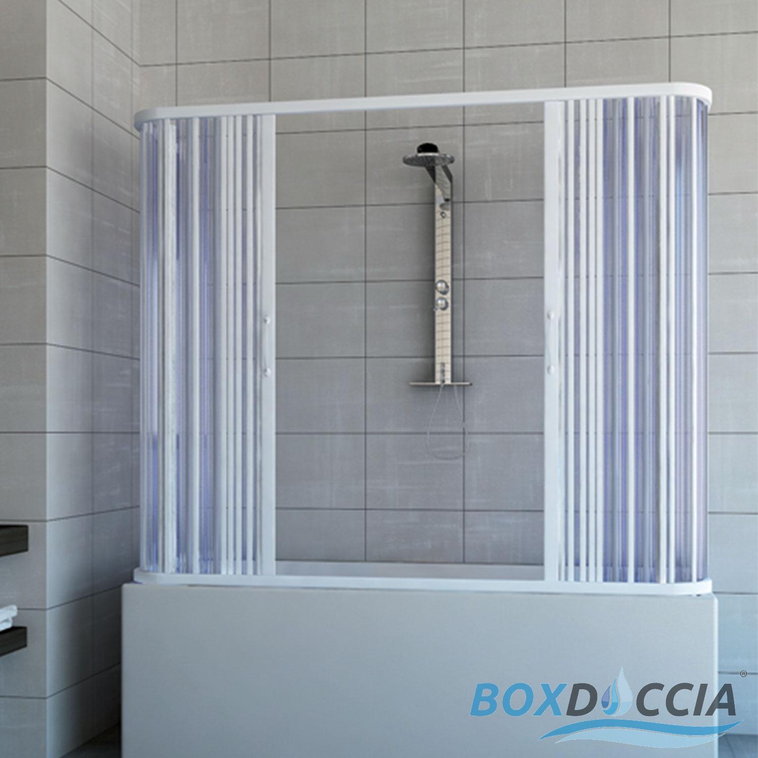 Box Doccia Cabina Tre Lati Sopra Vasca A Soffietto In Pvc Colori