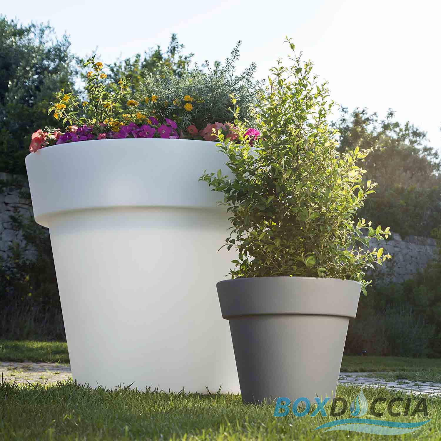 VASO RESINA ALTO BEGONIA TONDO PLASTICA PIANTA GIARDINO VASI CON