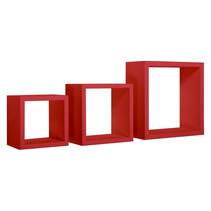 Box Doccia .it - Mensole a cubo da parete set di 3 pz componibile colore  Rosso mod. Rubic