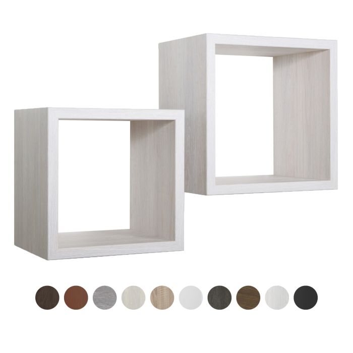 Box Doccia .it - Mensole a cubo da parete Set di 2 pz componibile vari colori  mod. Q-bis Maxi