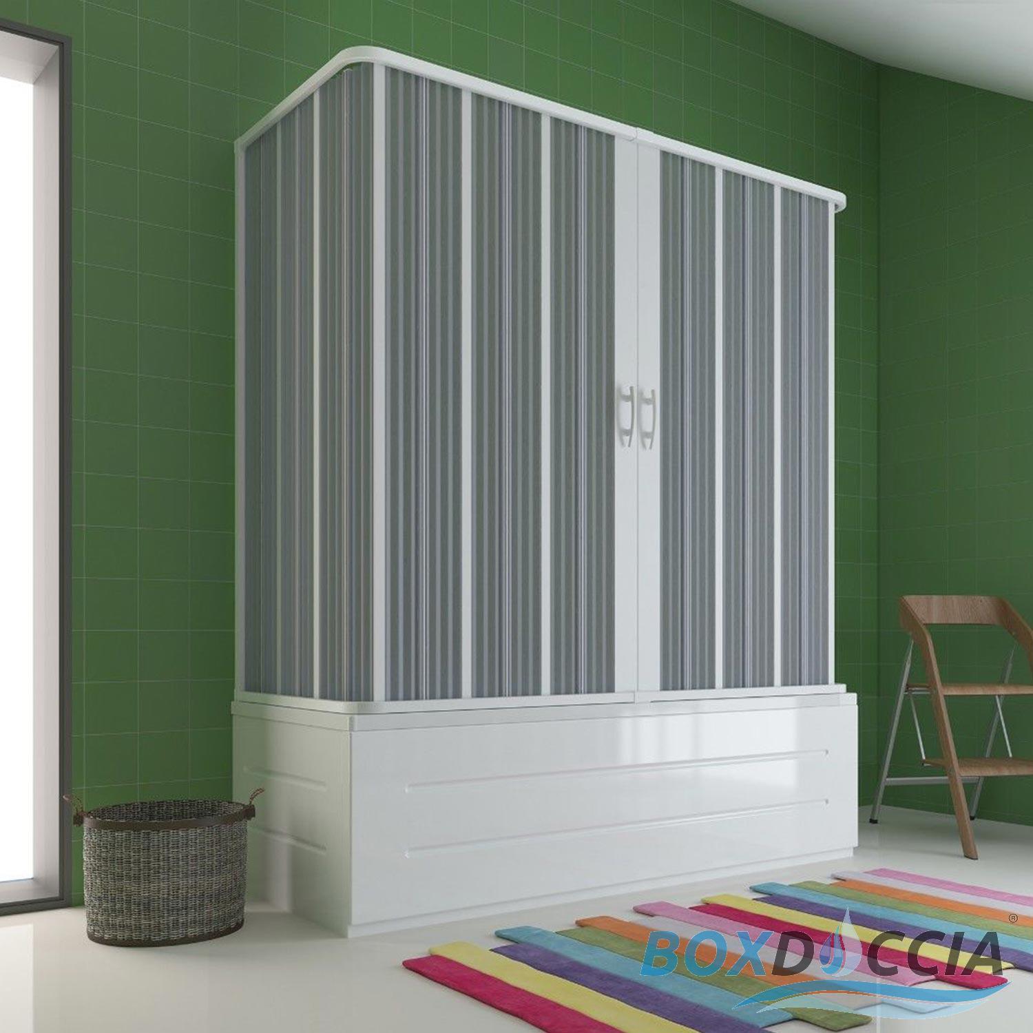 Box Doccia 3 Lati A Soffietto.Box Doccia Sopravasca 3 Lati Pvc 70x170x70cm Centrale 2 Ante Soffietto Bianco Ebay