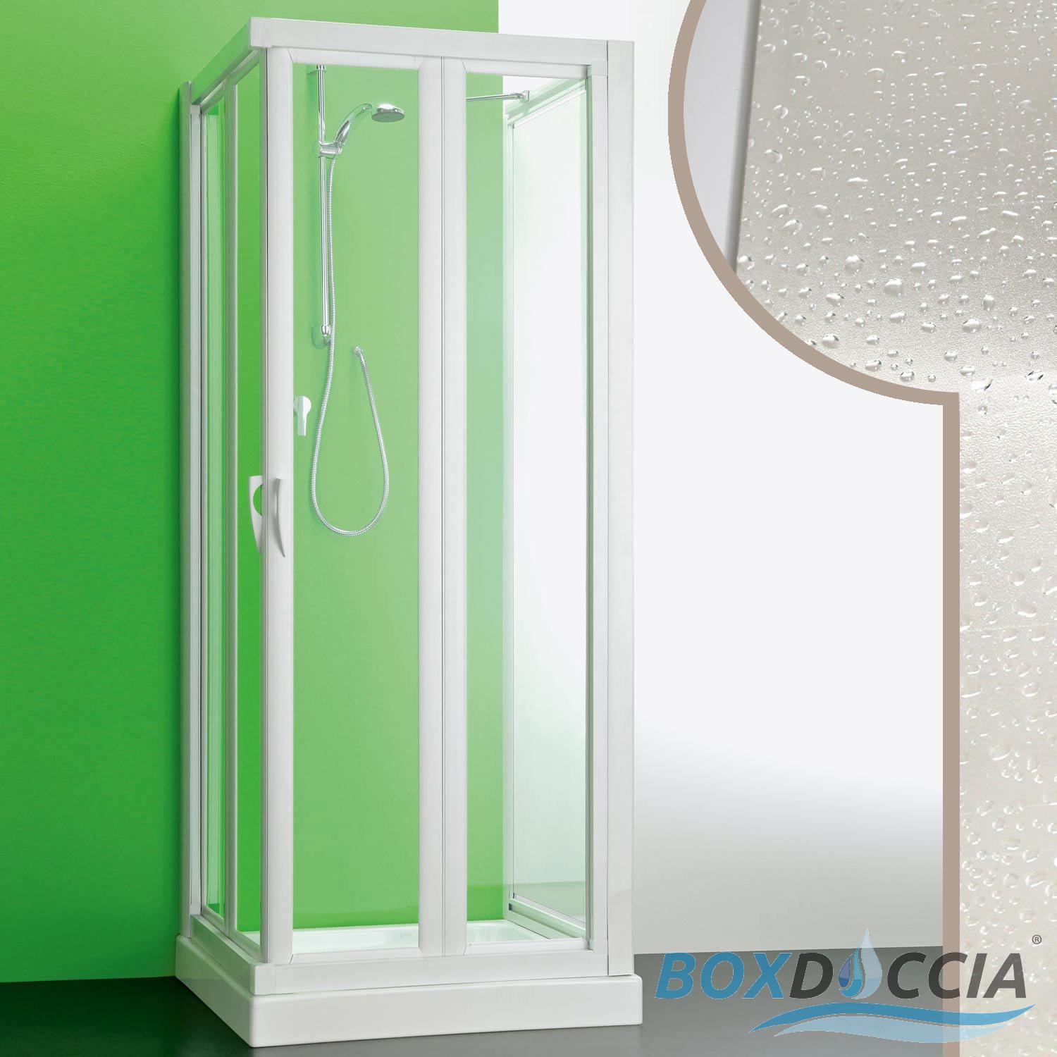 Box Doccia Con Ante A Soffietto.Box Doccia Cabina 3 Lati A Libro Soffietto 2 Ante In Pvc Crilex Acrilico Bianco Ebay